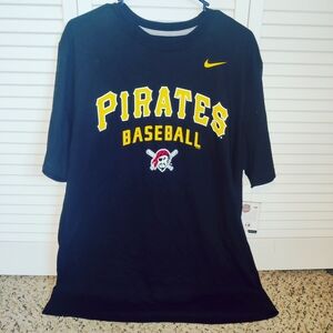 Nike Pittsburgh Pirates MLB Baseball T-Shirt in Black Cotton Men's Size XL